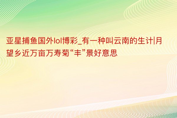亚星捕鱼国外lol博彩_有一种叫云南的生计|月望乡近万亩万寿菊“丰”景好意思