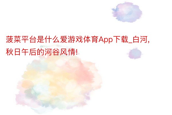 菠菜平台是什么爱游戏体育App下载_白河, 秋日午后的河谷风情!